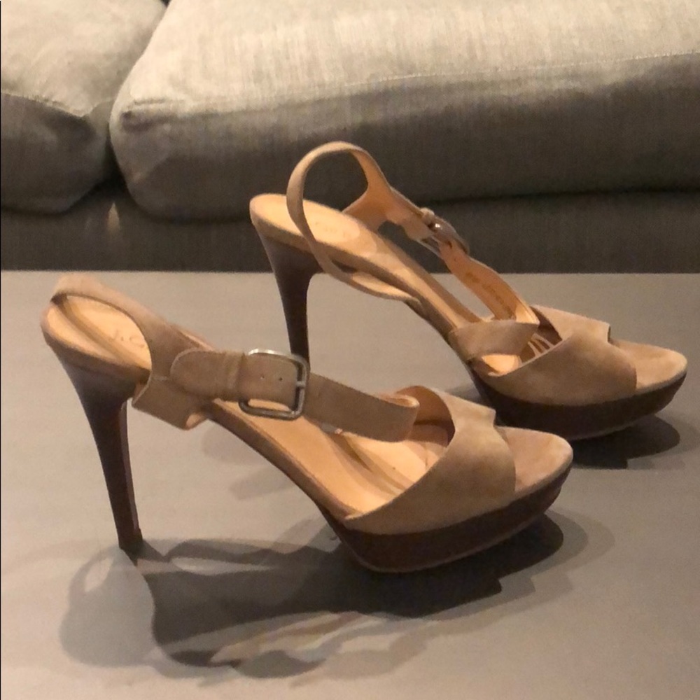 Jcrew Suede Heeled Sandal